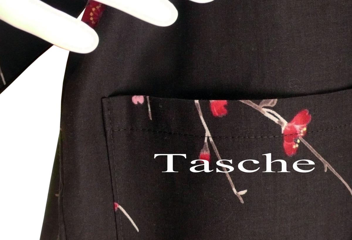Kimono Bademantel Cherry Blossom schwarz gefüttert